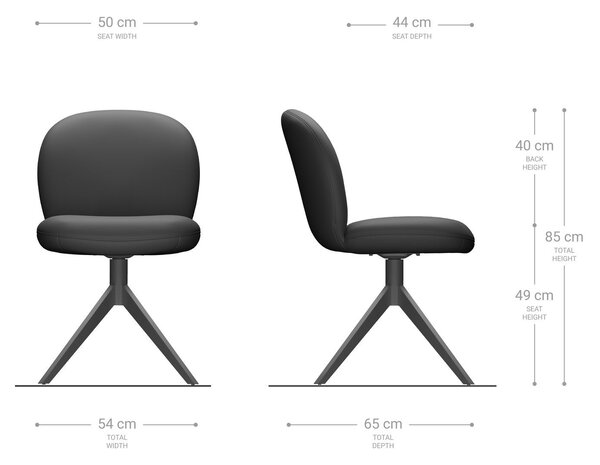 DELIFE Étkezőszék Nube-Flex mikroszálas antracit vintage kereszt láb széles rozsdamentes acél 360° forgatható zsákrugós matrac
