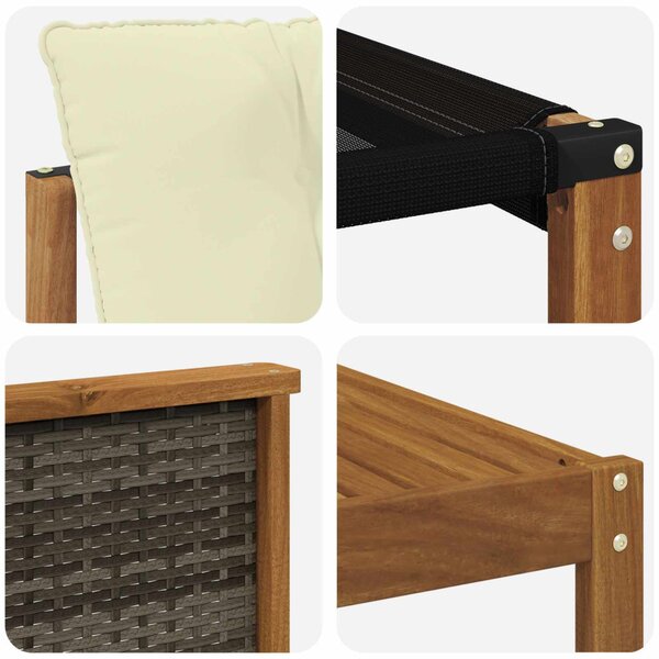 Kültéri kanapé szett párnával 8 pcs Természetes és krémszínű