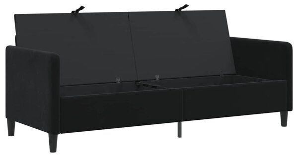 Tárolós Kanapé Fekete 192 x 78 x 87 cm Poliészter
