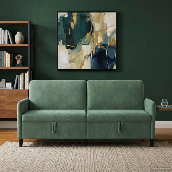 Tárolós Kanapé Tengeri Zöld 192 x 78 x 87 cm Poliészter
