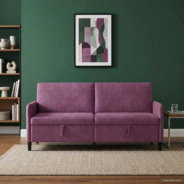 Tárolós Kanapé Lila 192 x 78 x 87 cm Poliészter