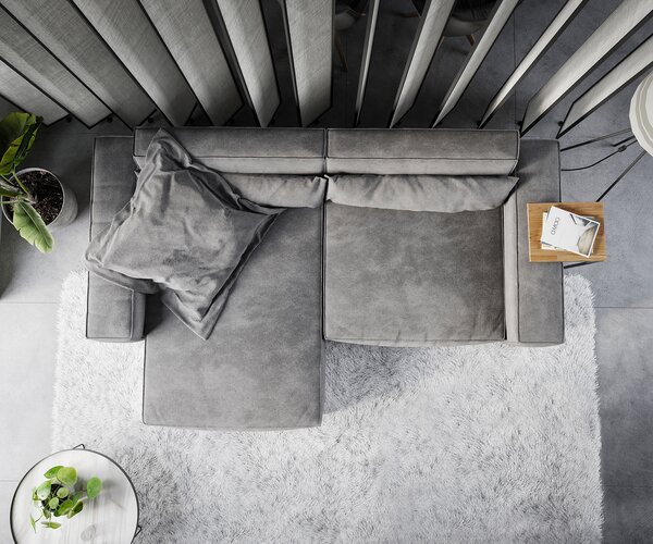 DELIFE Sarokkanapé Sirpio XL 270x170 cm mikroszálas taupe rekamié változtatható