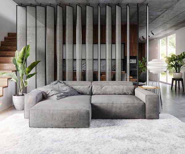 DELIFE Sarokkanapé Sirpio XL 270x170 cm mikroszálas taupe rekamié változtatható