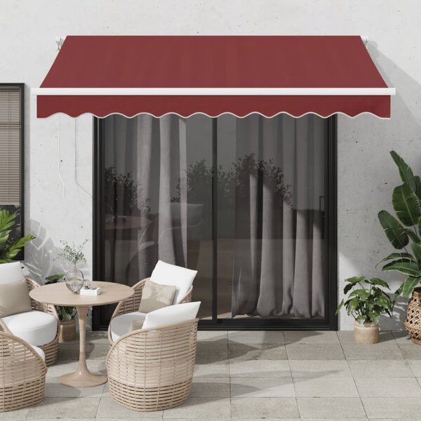 VidaXL burgundi vörös kézzel kihúzható napellenző 300 x 250 cm