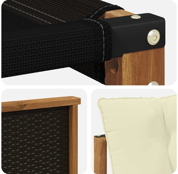 Kültéri kanapé szett párnával 8 pcs Természetes és krémszínű