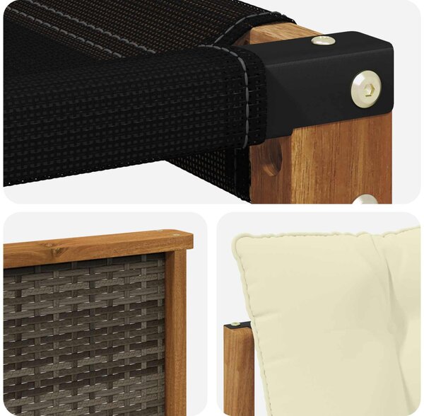 Kültéri kanapé szett párnával 8 pcs Természetes és krémszínű