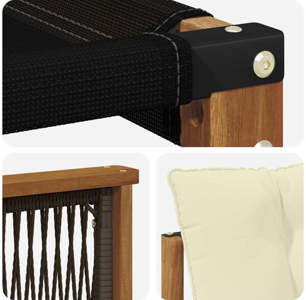 Kültéri kanapé szett párnával 8 pcs Természetes és krémszínű
