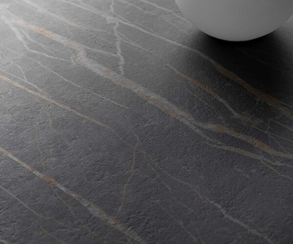 DELIFE Dohányzóasztal Casilda 150x90 cm kerámia Laminam®Noir Desir barna középső láb titán effekt felület
