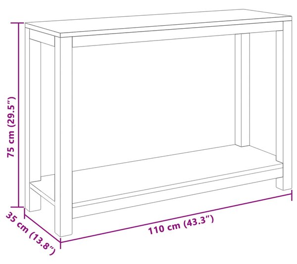 Konzolasztal Természetes 110 x 35 x 75 cm Tömör Teakfa