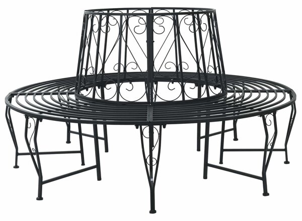 Fa pad Ø 160 x 89 cm Acél Fekete Kerek