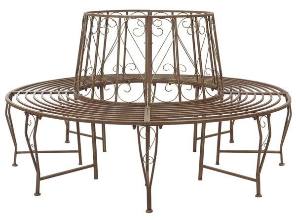 Fa pad 8-Ülőhelyek száma Ø 160 x 89 cm Acél Antik Barna Kerek