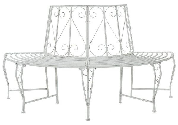 Fa pad 4-Ülőhelyek száma 160 x 80 x 89 cm Acél Antik fehér