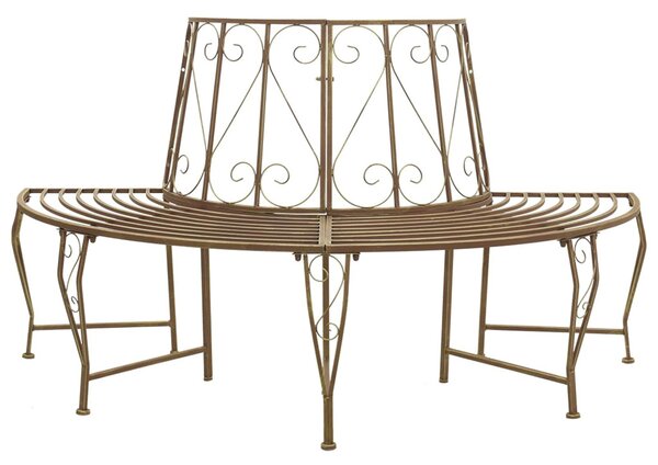 Fa pad 4-Ülőhelyek száma 160 x 80 x 89 cm Acél Antik Barna