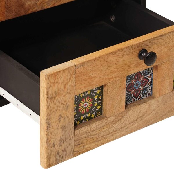 Éjjeliszekrény 2 pcs Természetes 40 x 33 x 46 cm Tömör Mangófát