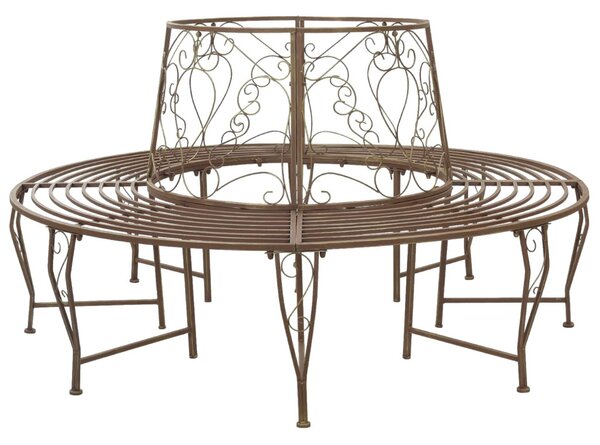 Fa pad 8-Ülőhelyek száma Ø 160 x 89 cm Acél Antik Barna Kerek