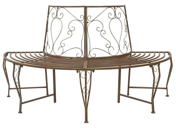 Fa pad 4-Ülőhelyek száma 160 x 80 x 89 cm Acél Antik Barna