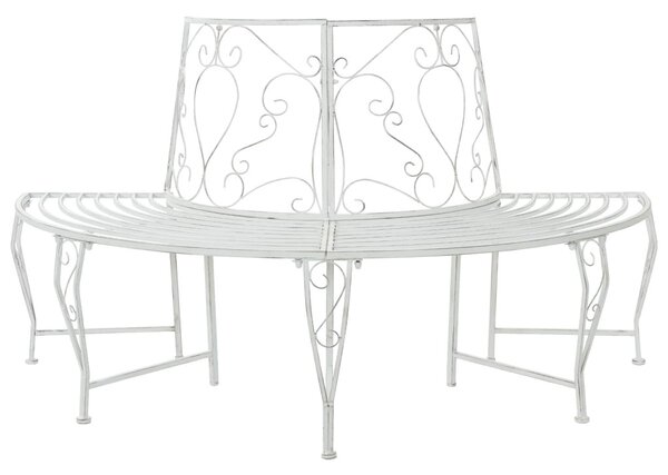 Fa pad 4-Ülőhelyek száma 160 x 80 x 89 cm Acél Antik fehér