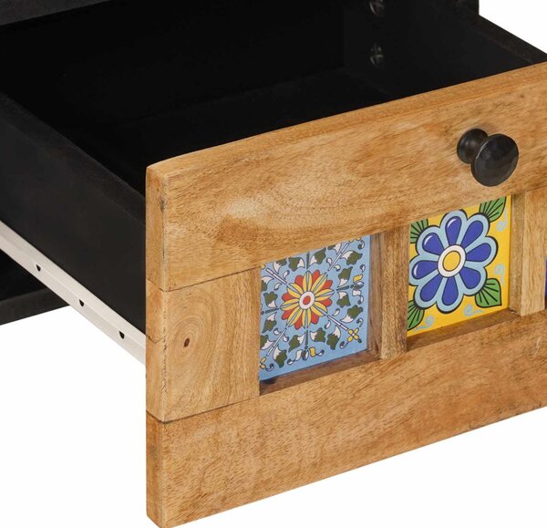 TV szekrény fiókkal Természetes 100 x 33 x 46 cm Tömör Mangófát