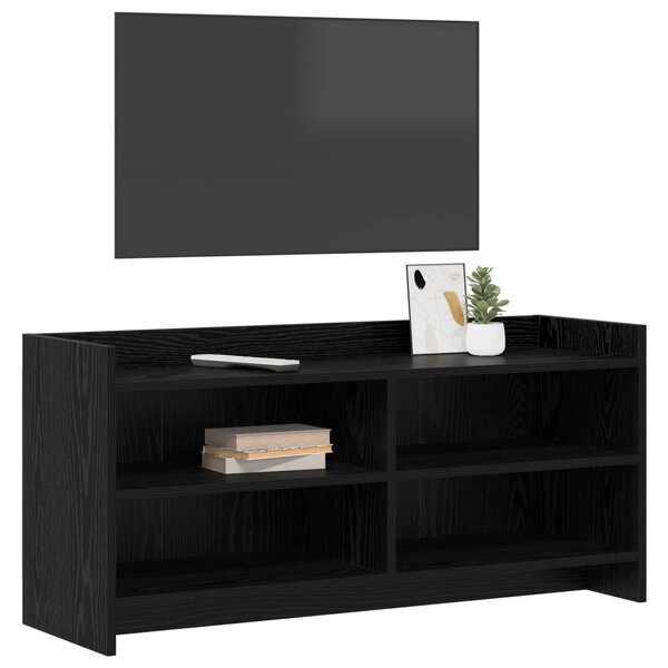 TV szekrény 100 x 33 x 47 cm Fekete Tölgy Szerelt Fa