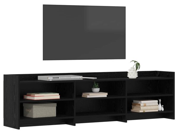 TV szekrény 168 x 33 x 47 cm Fekete Tölgy Szerelt Fa