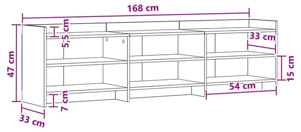 TV szekrény 168 x 33 x 47 cm Antik Fa Szerelt Fa