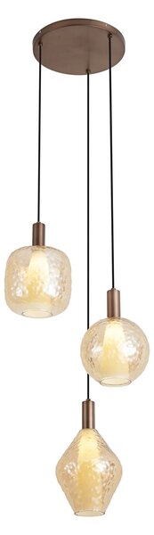 Design függőlámpa sötét bronz 3-lámpás - Ard