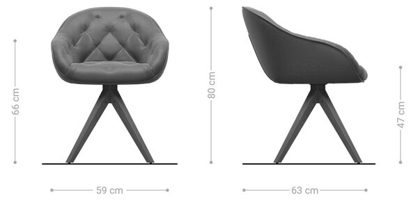 DELIFE Étkezőszék Gaio-Flex bouclé puha sötét bézs fa láb szögletes természetes 180° forgatható