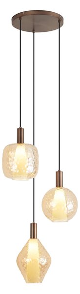 Design függőlámpa sötét bronz 3-lámpás - Ard