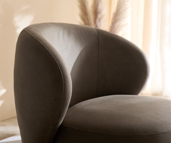 DELIFE Lounge fotel Pulo 80x80 cm mikroszálas taupe vintage