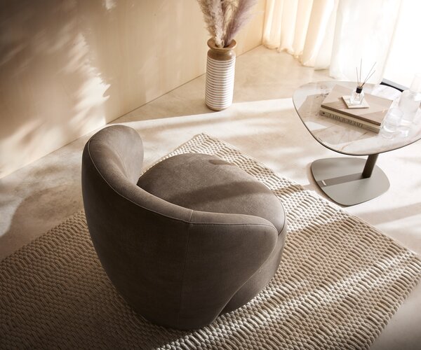 DELIFE Lounge fotel Pulo 80x80 cm mikroszálas taupe vintage
