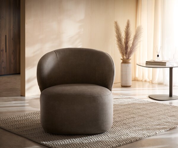 DELIFE Lounge fotel Pulo 80x80 cm mikroszálas taupe vintage