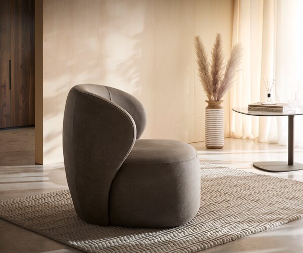DELIFE Lounge fotel Pulo 80x80 cm mikroszálas taupe vintage