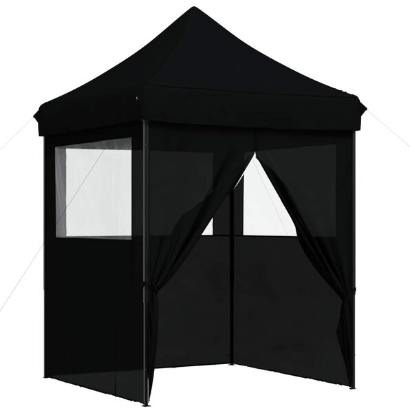 Partysátor 200 x 200 x 306 cm Fekete Oxford Szövet