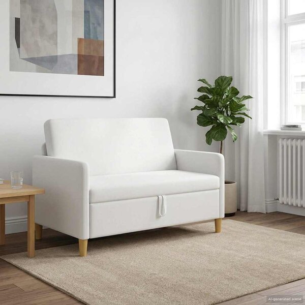 Tárolós Kanapé Fehér 122 x 78 x 87 cm Poliészter