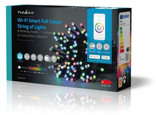 Nedis SmartLife WiFi RGB LED fényfüzér 10m (WIFILX01C84)