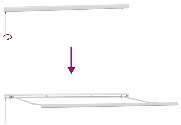 Antracit/fehér szövet és alumínium behúzható napellenző 4,5x3 m