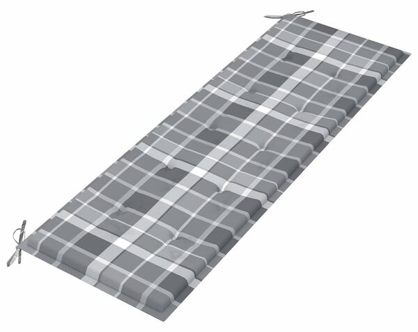 3 személyes tömör eukaliptuszfa kerti pad párnával 150 cm