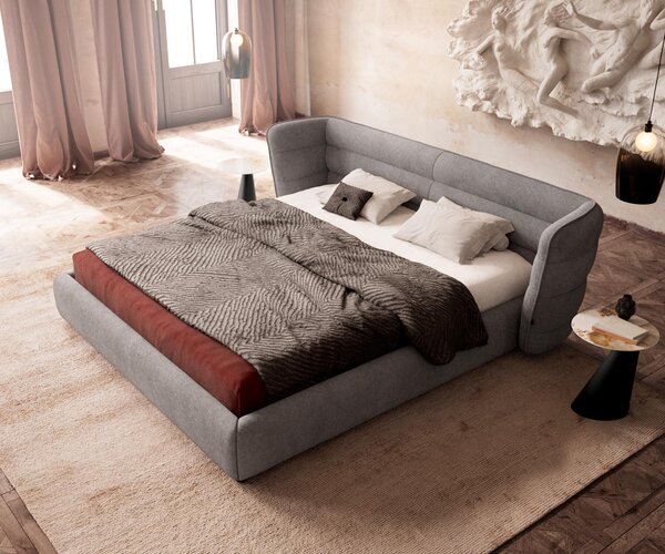 DELIFE Kárpitozott ágy Simea 180x200 cm mikroszálas szürke