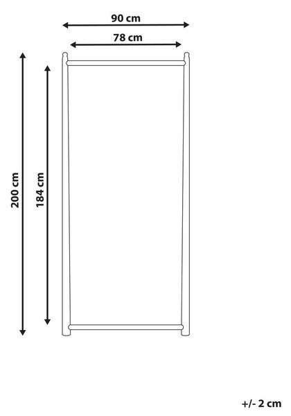 Falitükör CANET 90 cm 200 cm Császárfa Világosbarna