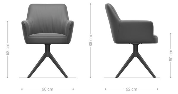 DELIFE Étkezőszék Xana-Flex karfás mikroszálas antracit vintage kereszt láb széles titán hatású 360° forgatható zsákrugós