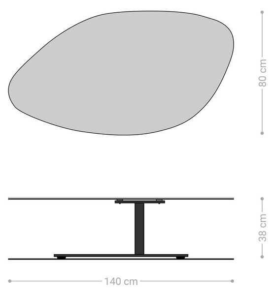 DELIFE Dohányzóasztal Vibana 140x80 cm kerámia Minas melange fehér-bézs láb effekt felület titán