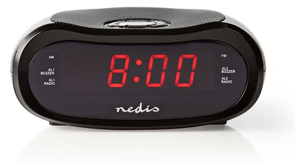 Nedis digitális rádiós ébresztőóra (CLAR001BK)