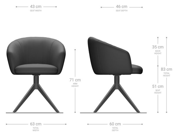 DELIFE Étkezőszék Caja-Flex karfás kordbársony ezüstszürke kereszt láb széles fekete 360° forgatható zsákrugós