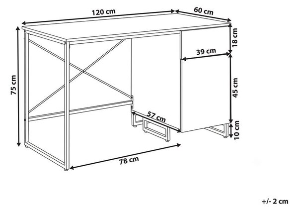 Íróasztal LEXTON Fehér 120 cm 60 cm