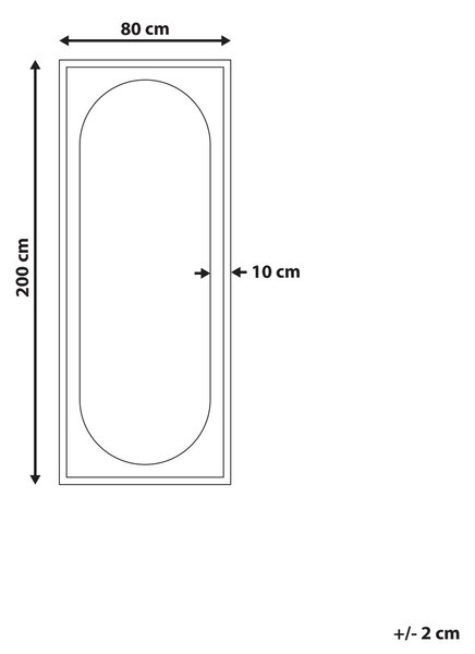Állótükör LUNAS 80 cm 200 cm Császárfa Barna