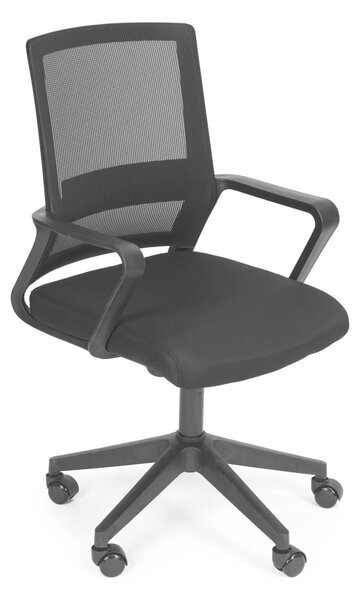 Irodai szék, forgó, kontúros, állítható magasságú, fekete, modernhome