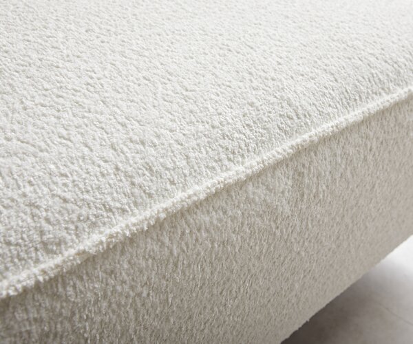DELIFE Sarokkanapé Sirpio XL 270x170 cm bouclé krémfehér variálható rekamié puffal