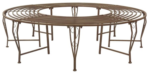 Fa pad 8-Ülőhelyek száma Ø 160 x 44 cm Acél Antik Barna Kerek