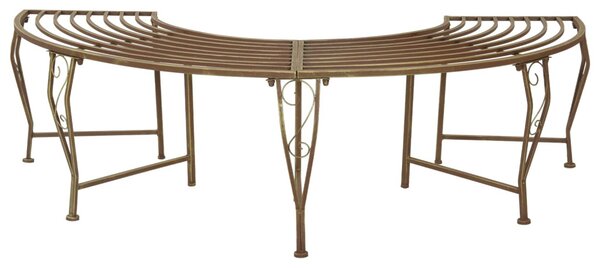 Fa pad 4-Ülőhelyek száma 160 x 80 x 44 cm Acél Antik Barna