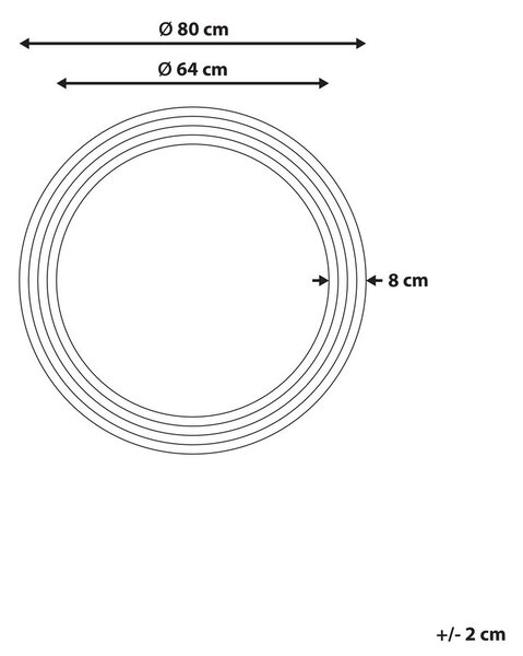 Falitükör BANNE 80 cm 80 cm Császárfa Barna